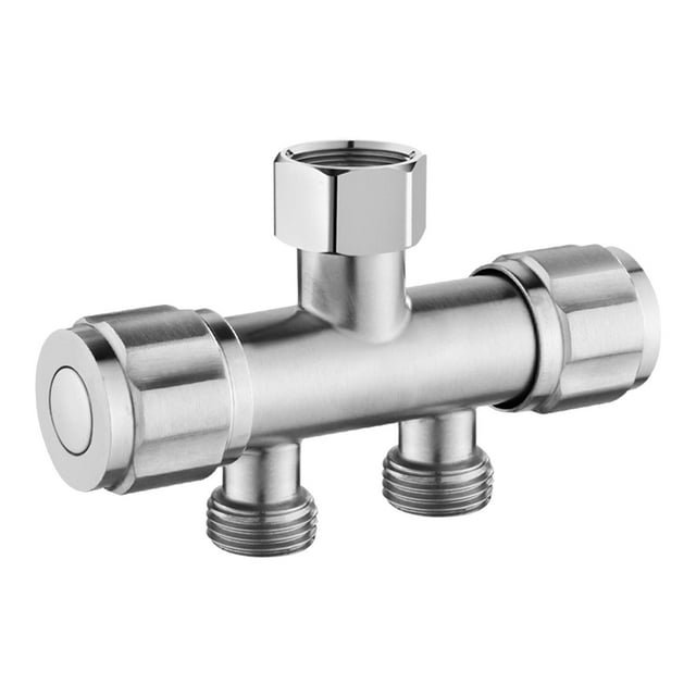 Rongfmy Bathroom Faucet Valve Single Inlet Double Outlet Double Control Valve for Shower