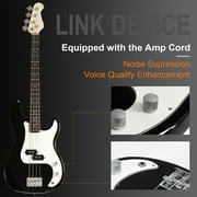 Costway Black Full Size 4 String Electric Bass Guitar with Strap Guitar Bag Amp Cord