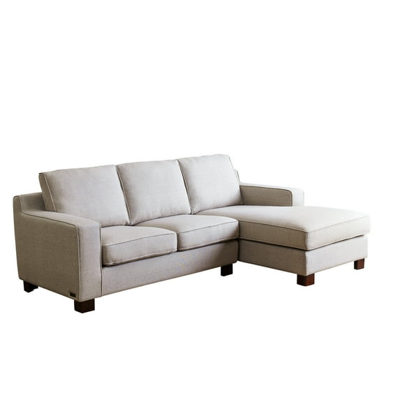 Devon and Claire Phoebe Gray Contemporary Fabric Sectional