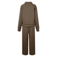 thumbnail image 6 of Letdown Plus Size Womens Lounge Set 2 Piece Outfits Oversized Pajama Set Long Sleeve Turtleneck Sweatshirt and Wide Leg Joggers with Pockets (Brown,XXL), 6 of 6