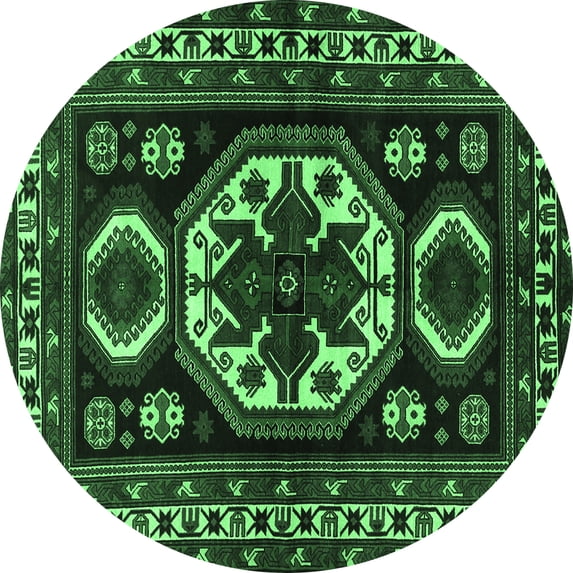 Ahgly Company Indoor Round Persian Emerald Green Traditional Area Rugs, 8' Round