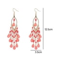 thumbnail image 7 of Opolski Bohemian Women Beads Rhinestone Tassel Dangle Hook Earrings Party Jewelry Gift, 7 of 7