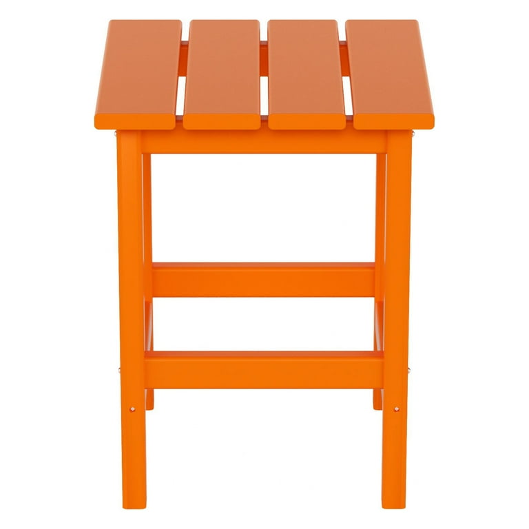 Garden Square Plastic Adirondack Outdoor Side Table Orange