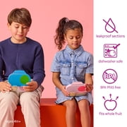 b.box Snack Box - 2 Compartment Snack Containers for Kids, Leakproof - Ocean Breeze