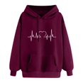 thumbnail image 1 of Women Fashion Graphic Drawstring Hoodie Long Sleeve Pullover Hoodie Top, 1 of 3