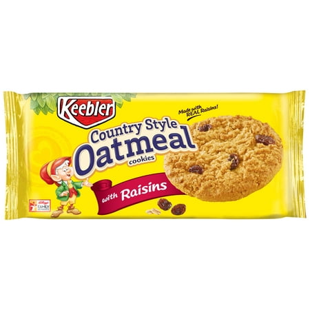 (3 Pack) Keebler Country Style Oatmeal Cookies with Raisins, 10.1