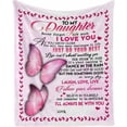 thumbnail image 1 of LHSHID Personalized Custom Name Message Text Blanket from Dad & Mom to My Daughter I Love You Laugh Love Live Throw Blanket, 1 of 6