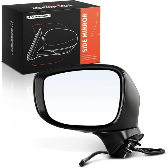 A-Premium Driver Side Power Door Mirror - Compatible with Mazda CX-5 CX5 2017-2022 - Non-Heated, Manual Folding Black, Outside Rear View Mirror w/Turn Signal and Blind Spot Detection