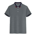 thumbnail image 3 of Adult Men's Polo Shirts Short Sleeve Button Tee Shirt Lightweight Gray Men Clothes, 3 of 3