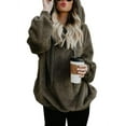 thumbnail image 1 of Sudadera con capucha y bolsillos extragrandes y acogedores para mujer, sudadera deportiva de polar, 1 of 2