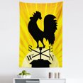 thumbnail image 1 of Rooster Tapestry, Silhouette Countryside Rooftop Sunrays Weathervane Farm Themed Print, Fabric Wall Hanging Decor for Bedroom Living Room Dorm, 5 Sizes, Charcoal Grey and Orange, by Ambesonne, 1 of 1