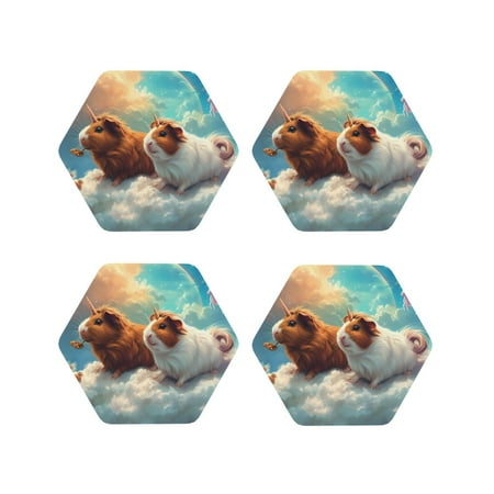 

Leather Coasters with Heat-resistant for Drinks Cloud Guinea Pig -标题2 Hexagon