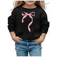 thumbnail image 4 of PMVFHDE Sweat à Capuche pour Fille, Manches Longues, Col Rond avec Nœud, Noir, 9-10 Ans, 4 of 4