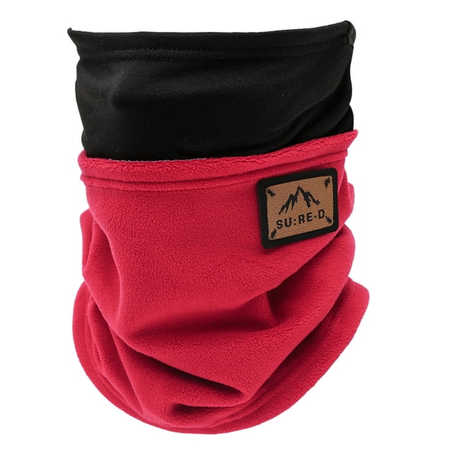 GDREDA Autumn And Winter Models Hanging Ear Scarf for Two Users – Colorful Patchwork Head Covering Half Patchwork Scarf Red,One Size