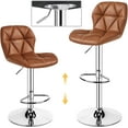 thumbnail image 5 of RONG-3 Bar Stools Set of 2, PU Leather Bar Chairs with Backrest, Height Adjustable Swivel Island Stools for Bar, Kitchen Counter,Retro Brown., 5 of 9