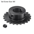 thumbnail image 3 of Uxcell 23 Teeth Sprocket 1/4" Pitch, 15mm Bore Carbon Steel, Keyway with Set Screws, 3 of 6