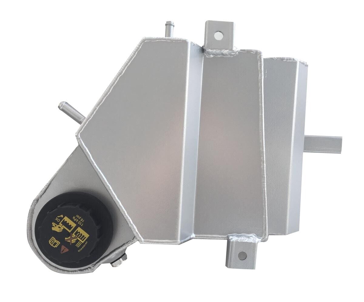 Aluminum Engine Coolant Reservoir Radiator Expansion Tank Replacement fit For Ford F250 F350 6.0L Powerstroke Diesel 2003-2007 Silver