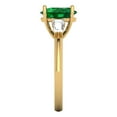 thumbnail image 3 of Three-Stone Engagement Ring for Women - 2.5ct Simulated Emerald in 18K Yellow Gold Promise Ring, 3 of 6