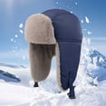 thumbnail image 2 of Kid Winter Knitted Hat Trapper Hat With Ear For Toddlers Kids Warm Fleece Lined Winter Earflap Hat For Boys Girls Winter Hat,8-10 Years,A97-Blue, 2 of 9
