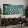 thumbnail image 3 of Large Framed Canvas Print Van Gogh Almond Blossoms on Blue - Vintage FloralWall Art Decorative Ready to Hang Painting for Living room Bedroom 60x30 inches Black Frame, 3 of 9