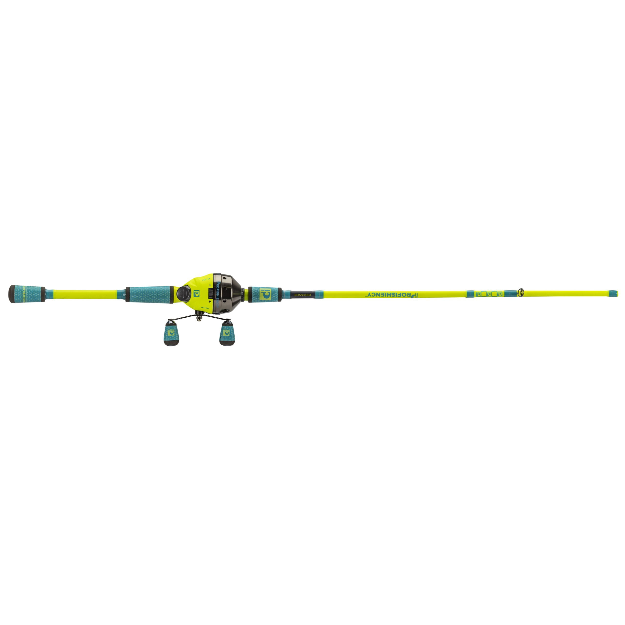ProFISHiency 6ft Medium Hi-Viz Yellow and Blue Spincast Fiberglass Combo