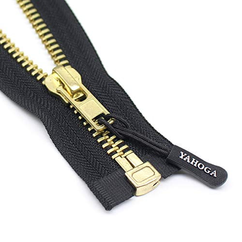 26 Anti-Silver YaHoGa 2PCS #5 26 Inch Antique Silver Separating Jacket Zipper Y-Teeth Gunmetal Metal Zippers for Jackets Sewing Coats Crafts