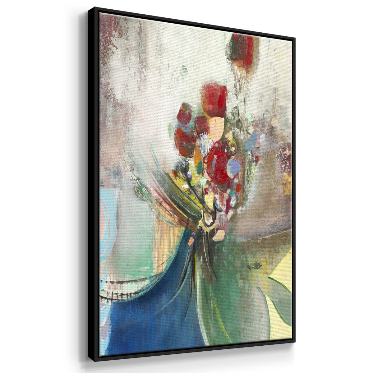 Celebration II Framed Premium Gallery Wrapped Canvas - Ready to Hang - 27 x 41 - Black Floating Frame
