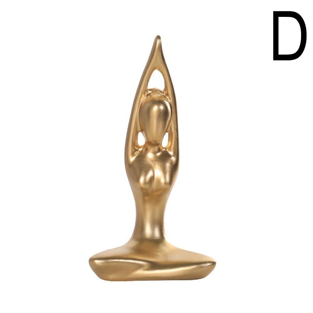 Abstract Art Resin Yoga Poses Figurine Porcelain Lady Yoga Statue