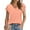 Pink, variant on SNKSDGM Women's Tops Short Sleeve Plus Size 2025 Spring and Summer New Border European and Clothing Hot Style Solid Color V Neck Short Sleeve Loose T Shirt for Women