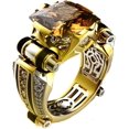 thumbnail image 1 of HAHDAXIA Rectangle Champagne Cubic Zirconia Statement Rings Geometry Crystal Cocktail Stacking Ring Fashion Jewelry Great for Men Boy Gift, 1 of 7