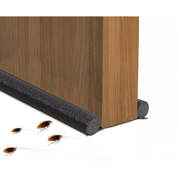 Double Door Draft Stopper Door Sweep Weather Stripping  Sound, Wind, Dust, Light & Insect Protection