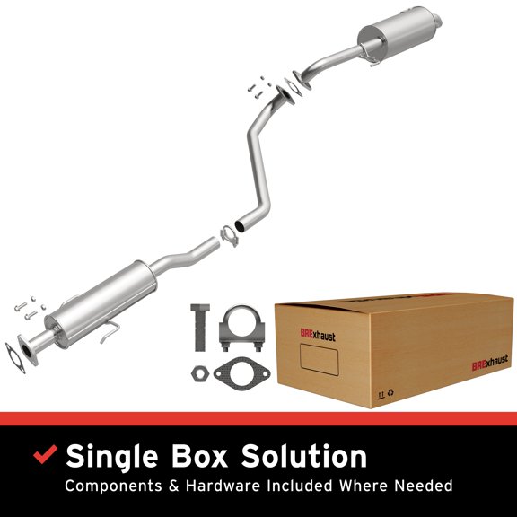BRExhaust OE Replacement Exhaust System Kit 106-0893: Compatible with 2010-2013 Kia Forte 2.0L, 2011-2013 Kia Forte 2.4L