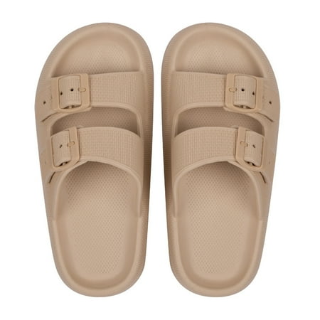 

Comfort Slides Double Buckle Adjustable EVA Flat Sandals For Women Man