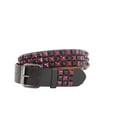 thumbnail image 2 of Snap On 1 1/2" Wine & Black Checkerboard Punk Rock Studded Belt, 2 of 5