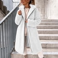 thumbnail image 2 of Enjoytime Fleece Jacket Women Lapel Long Sleeve Zip Up Cozy Long Coat Fall Winter Thick Warm Trendy Casual Outerwear, 2 of 7