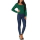 thumbnail image 2 of INSPIRE CHIC Women's Rib Knit Pullover Puff Sleeve Sweetheart Neck Solid Color Jumper Tops Verde XL, 2 of 6