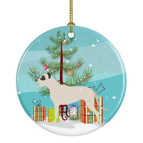 Dogo Argentino Merry Christmas Tree Ceramic Ornament