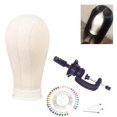 thumbnail image 1 of 2 uds., Cabeza de maniquí de lona, ​​peluca de secado, cabeza de fabricación con pasadores de soporte de sujeción Macarena Cabeza de pelos femeninos de maniquí, 1 of 8