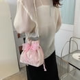 thumbnail image 7 of Vjnyvs Lace Bow Tote Bag White Pearl Handle Bag Evening Clutch Bag Summer Bucket Crossbody Bag Women Supply for Daily Matching, 7 of 7