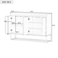 thumbnail image 3 of PORKISS Sideboard Buffet Cabinet, Wooden Storage Cabinet with Doors and Shelves, Modern Buffet Cabinet with Metal Legs for Dining Room, Entryway, White, 3 of 10
