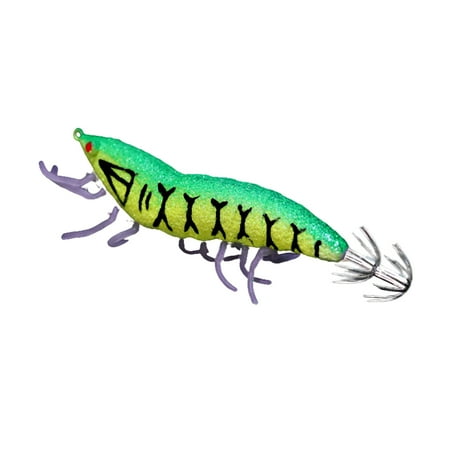 LIVEST 11.5cm Shrimp Bait Luminous Sharp Hook Simulation Tempting Angling Wooden Shrimp Simulation Shrimp Hook Outdoor Fishing