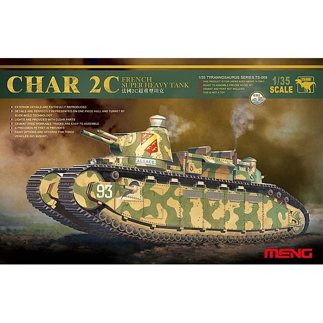 Maqueta de tanque MENG Char 2C French Super Heavy a escala 1/35
