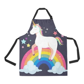 INRAINE Unicorn Toddler Apron for Girls Cute Cooking Apron with Pocket  Funny Waterproof Bib Painting Aprons for Kids 6-12
