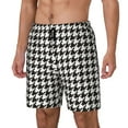 thumbnail image 2 of Gaeub Houndstooth Black And White Mens Swim Trunks Stretch Beach Shorts Quick Dry for Men Swim Shorts Swimwear with Pockets- Large, 2 of 9