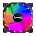 thumbnail image 1 of Ventiladores de caja de 120 mm Ventilador de CPU con 15 perlas de lámpara LED de alto brillo Diseños de absorción de impacto efectivos de bajo ruido , cuchillas negras hoja negro Hugo Ventiladores de caja, 1 of 10