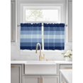 thumbnail image 2 of Half Window Curtain 36 Inches Long, Navy Blue Ombre Window Treatment Curtain Drapes, Gradient Navy Blue Woods Farmhouse Small Tier Curtains for Bathroom Over Sink, 27.5"x36", 2 Panels, 2 of 7