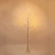 7-Ft Prelit Christmas tree, Birch LED lighted tree with 160 Lights