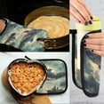 thumbnail image 5 of Yayeee Oven Mitts and Pot Holder Set of 4 Heat Resistant Kitchen Gloves Baking Hot Pad, Beige Floating Whale, 5 of 5