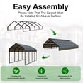 thumbnail image 3 of 10x20 FT Heavy-Duty Portable Garage Carport Canopy with Reinforced Galvanized Steel Frame, All-Weather Shelter for RV Boat Truck Van Storage, 3 of 7