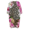 thumbnail image 5 of Orchid Blossoms Zebra Leopard Print Sleepshirts For Sleeping Travels Loose Sleepdress Pajama Dress Soft Nightdress Sleepwear, 5 of 7